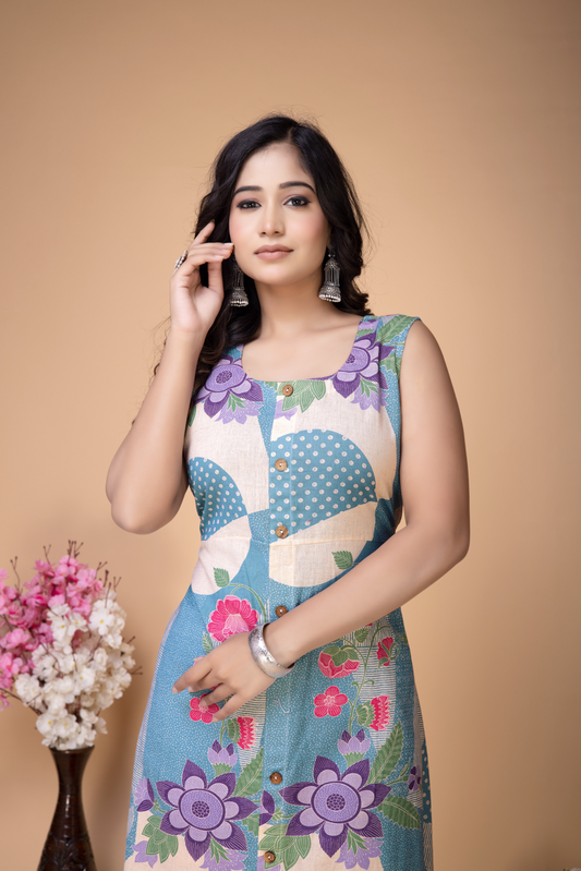 COTTON ABSTRACT FLORAL