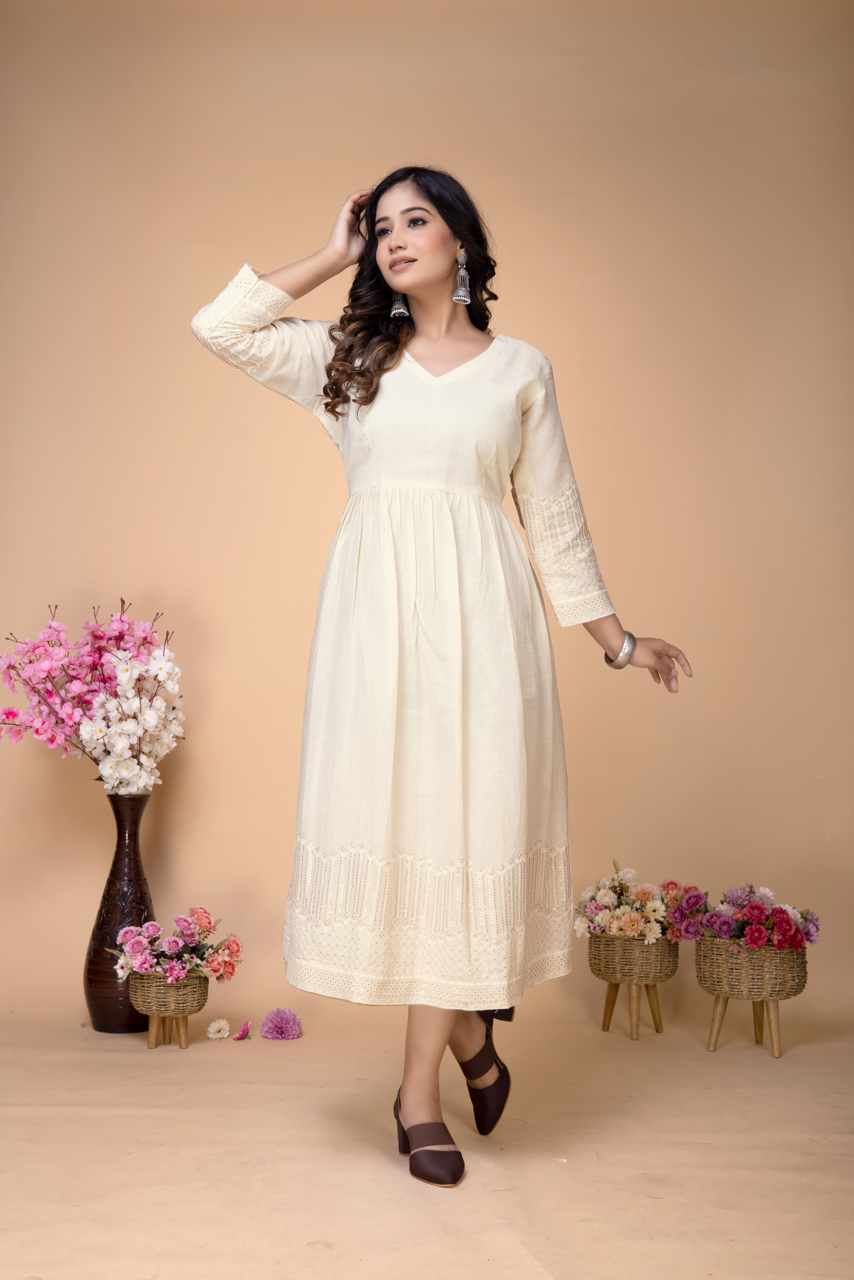 OFFWHITE STRAIGHT MIDI