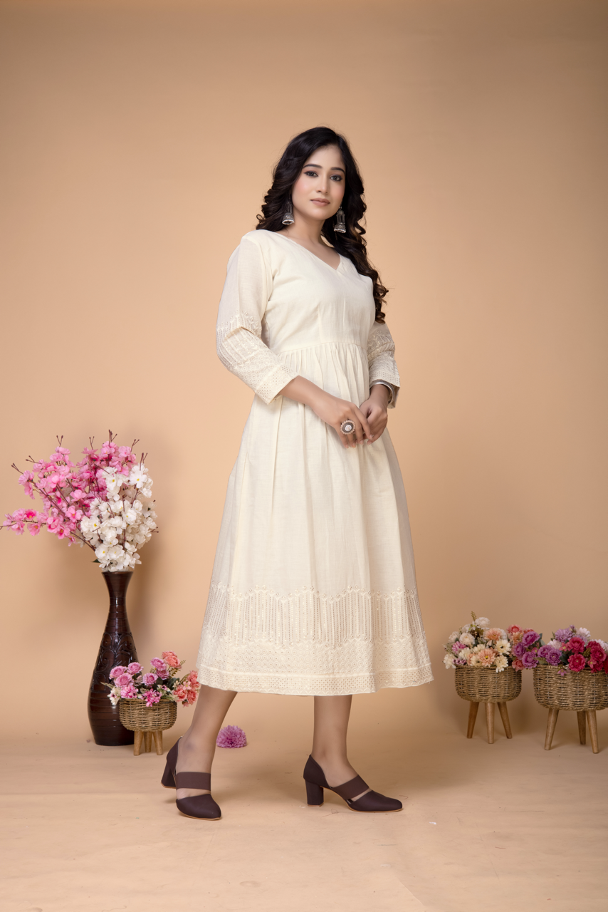 OFFWHITE STRAIGHT MIDI