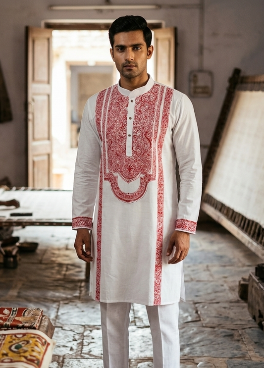 Zamir Handpainted Kurta