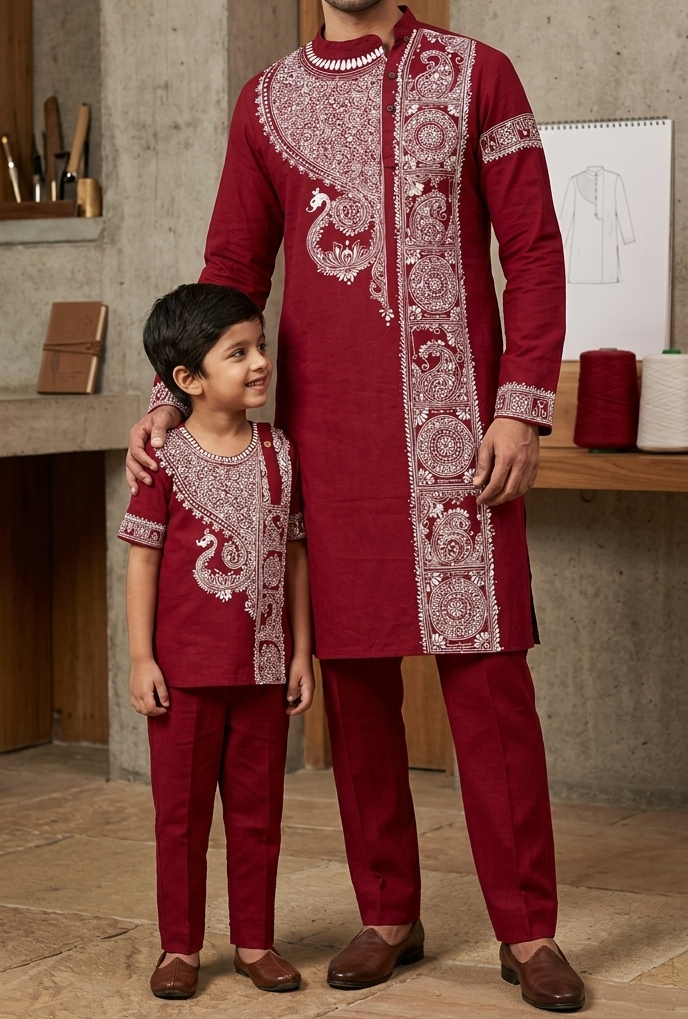 Shahsavar Handpainted Kurta
