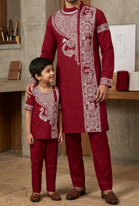 Shahsavar Handpainted Kurta