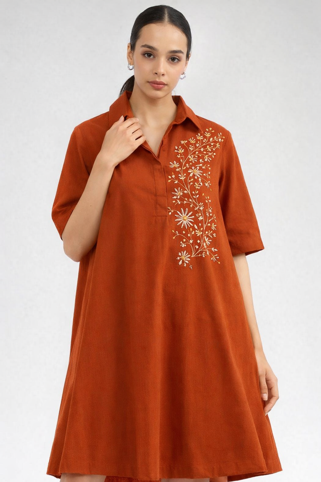 Minaxi Cotton Shirt Dress