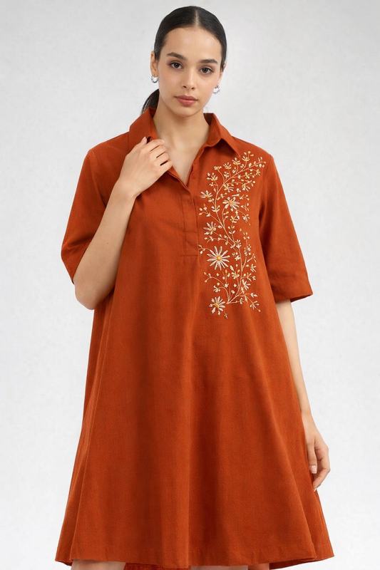 Minaxi Cotton Shirt Dress