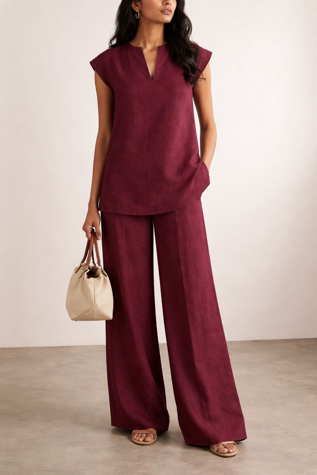 Maroondip Linen Co-ord