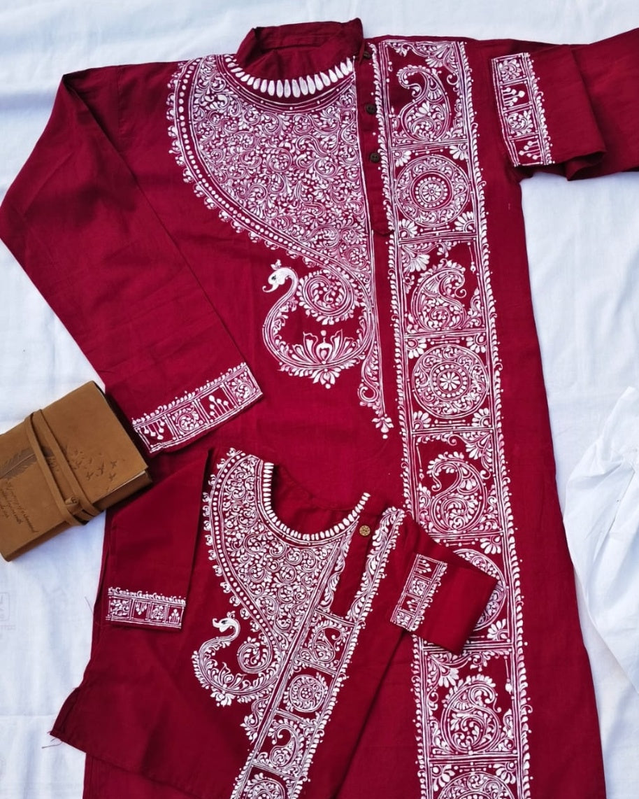 Shahsavar Handpainted Kurta