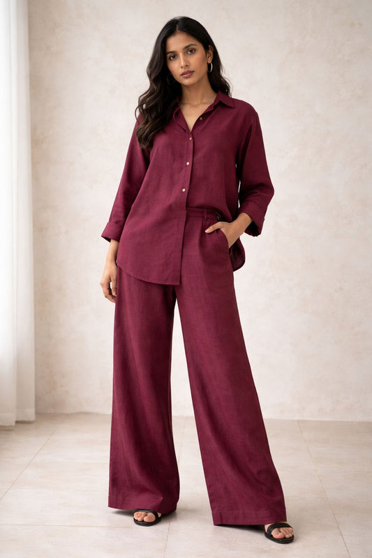 Maroondip Linen Co-ord