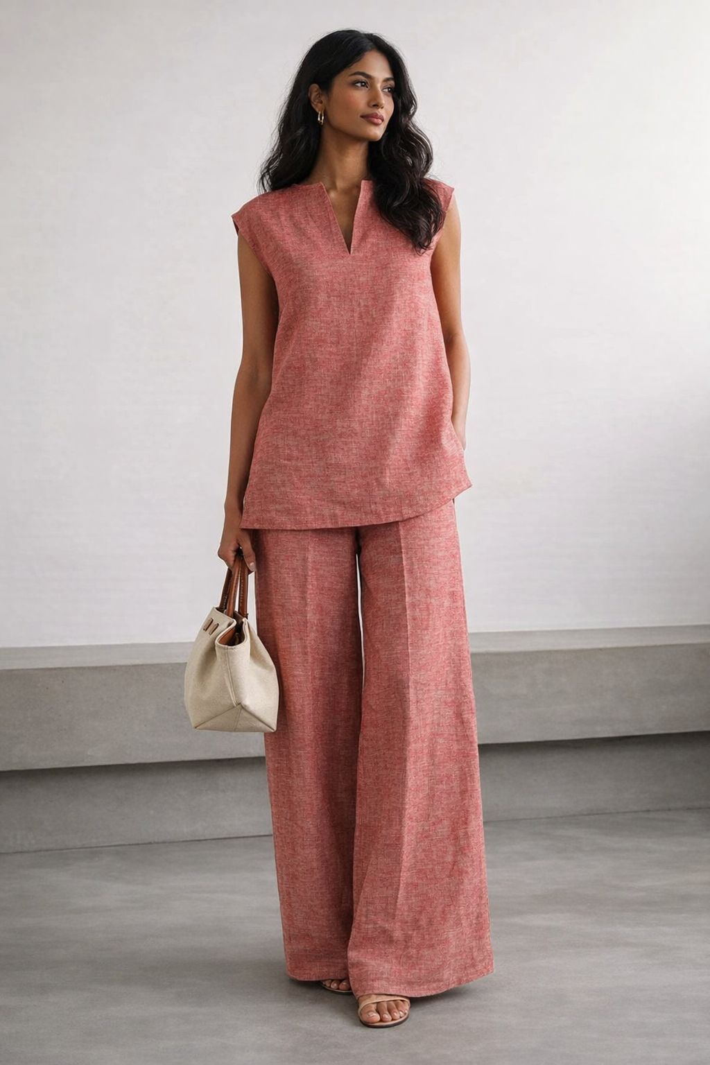 PeachOrg Linen Co-ord